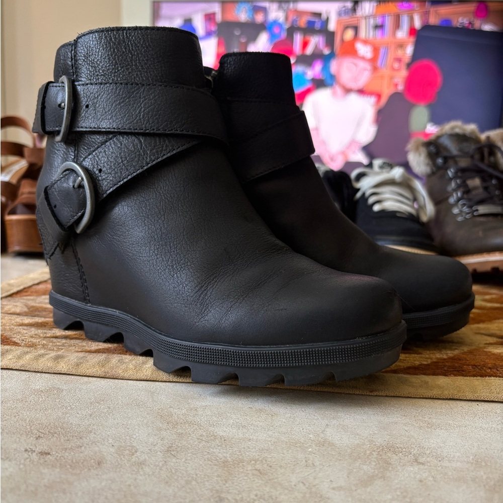 Joan of Arctic Wedge Buckle Bootie
